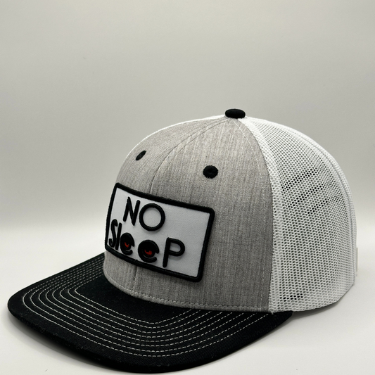 NO SleeP Trucker cap-White Gray